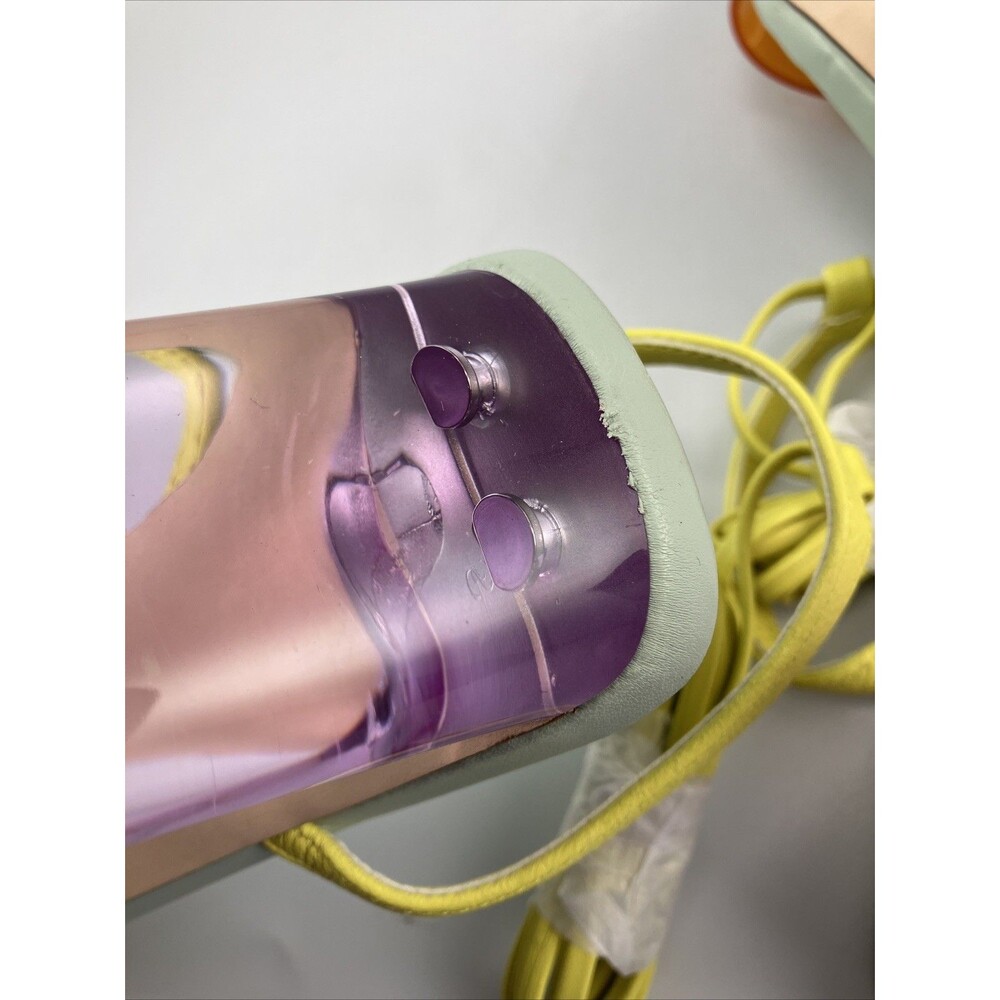 Steve Madden ELVY Women Yellow Lace-Up Orange Strap Purple Block Heel  6.5M - Picture 12 of 13